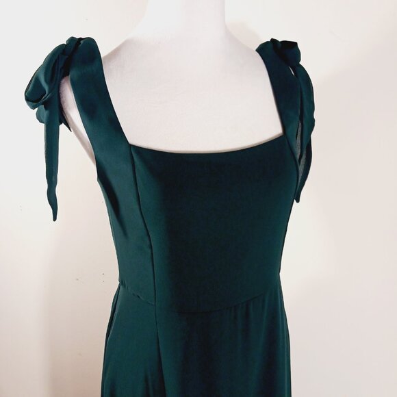 NWT Show Me Your Mumu Claire Midi Dress - Emerald Chiffon, Size Large, Wedding - Picture 8 of 16